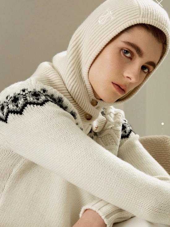 Lilysilk Accessories - LilySilk Cashmere Ribbed Knit Balaclava.